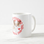 かわいいパピロン犬、ずさんなキス コーヒーマグカップ (正面右)