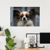 かわいいパピロン犬 ポスター (ホームオフィス)