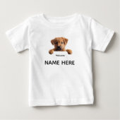 かわいいパピーようこそデザイン ベビーTシャツ (正面)