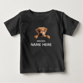かわいいパピーようこそメッセージ ベビーTシャツ (正面)