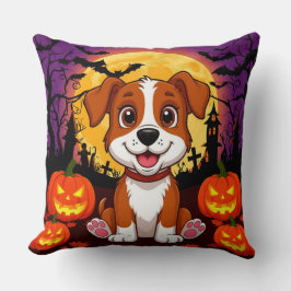 🌙🐾 かわいいパピー・パンプキンナイト・ハロウィーン・チア ✨🎃 クッション
