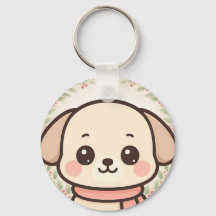 かわいいパピー フェイス キーチェーン