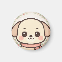かわいいパピー フェイス マグネット 