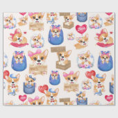 かわいいパピー ラッピングペーパー (フラット)