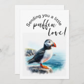 かわいいパフィンをテーマにしたカードフラットホリデーカード シーズンカード (正面/裏面)