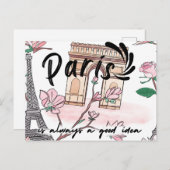 かわいいパリフランスはいつも良いアイディア ポストカード (正面/裏面)