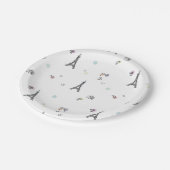 かわいいパリフランスエッフェル塔パターン ペーパープレート (アングル)