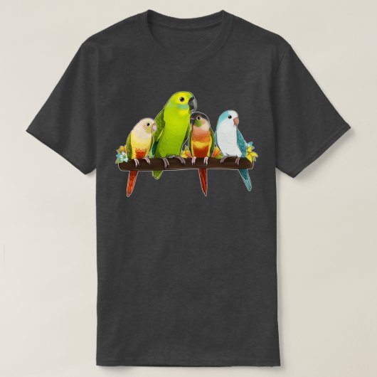 かわいいパロッツ Tシャツ (デザイン正面)