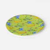 かわいいパロットパターンインディアンリングネックインパレーゲグリーン ペーパープレート (アングル)