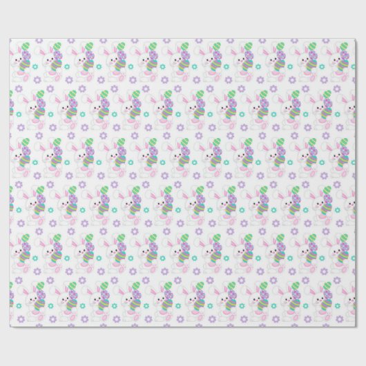 かわいいパンとイースターエッグ |イースター ラッピングペーパー (フラット)