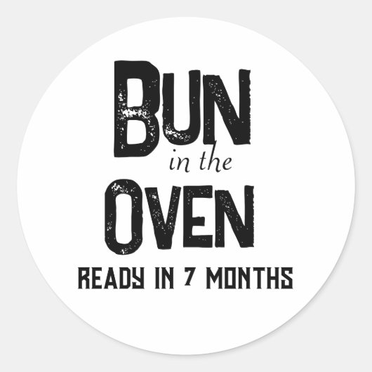 かわいいパンのオーブン準備ができて近い妊娠の発表 ラウンドシール (正面)