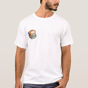 かわいいパンのキャラクターが世界地図を読む トラベラー Tシャツ