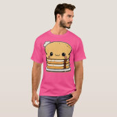 かわいいパンのスタック Tシャツ (正面フル)