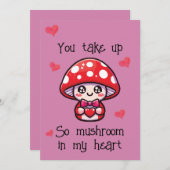 かわいいパンのバレンタインデーのカード – キノコ シーズンカード (正面/裏面)