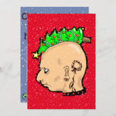 かわいいパンククリスマスレッドホリデーカード シーズンカード (正面/裏面)