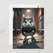 かわいいパンクスパイクカラースケートボードハムスター ポストカード (正面/裏面)