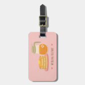 かわいいパンケーキおよびメープルシロップのカップルの荷物のラベル ラゲッジタグ (正面縦)