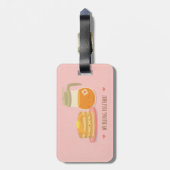 かわいいパンケーキおよびメープルシロップのカップルの荷物のラベル ラゲッジタグ (裏面縦)