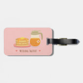 かわいいパンケーキおよびメープルシロップのカップルの荷物のラベル ラゲッジタグ (裏面横)
