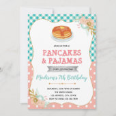 かわいいパンケーキとパジャマの招待 招待状 (正面)