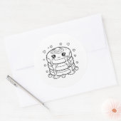 かわいいパンケーキの塔のぬりえ ラウンドシール (封筒)