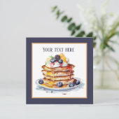 かわいいパンケーキの朝食パーティー 招待状 (スタンド正面)