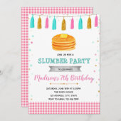 かわいいパンケーキの誕生日の招待状 招待状 (正面/裏面)