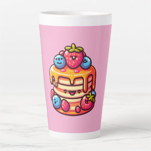 かわいいパンケーキブレックファストカワイフードデザイン カフェラテマグ