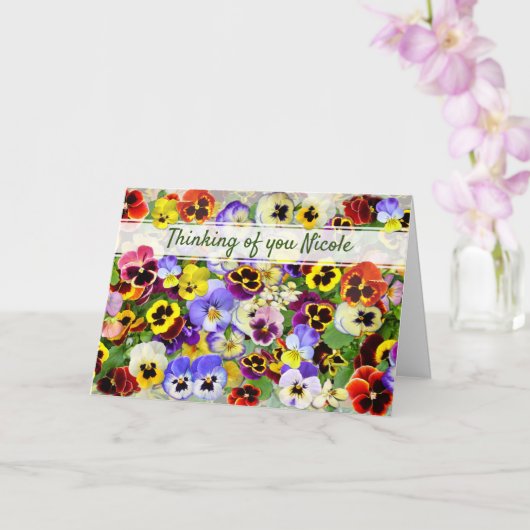 かわいいパンジー お見舞いカード カード (蘭)