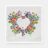 かわいいパンジー スタンダードランチョンナプキン (正面)