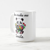 かわいいパンダあなたが私にスマイル コーヒーマグカップ (正面左)