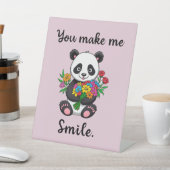 かわいいパンダあなたが私にスマイル 台座サイン (インサイチュ)