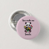 かわいいパンダあなたが私にスマイル 缶バッジ (正面&裏面)