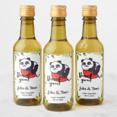 かわいいパンダありがとう赤ちゃんシャワーミニワインラベル ワインラベル (ボトル)