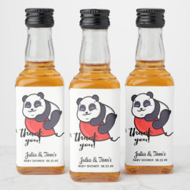 かわいいパンダありがとう赤ちゃんシャワー リキュールボトルラベル