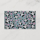 かわいいパンダおよび花模様の名刺 名刺 (裏面)