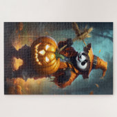 かわいいパンダかかしハロウィーン ジグソーパズル (横)