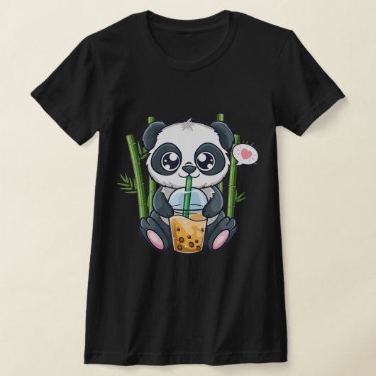 かわいいパンダかわいいアニメ日本のオタクバブルボバ Tシャツ (レイダウン)
