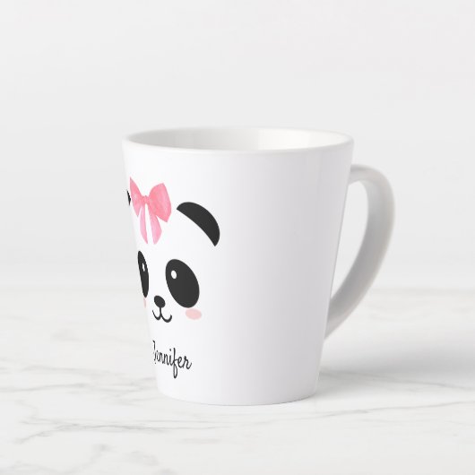 かわいいパンダかわいいパーソナライズされたラテマグカップ カフェラテマグ (右アングル)