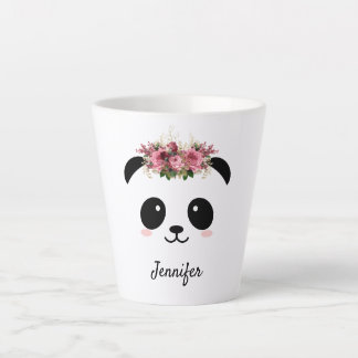 かわいいパンダかわいいフローラパーソナライズされたラテマグカップ カフェラテマグ