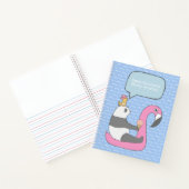 かわいいパンダがフラミンゴの浮き輪に乗った物語ジャーナル ノートブック (内部)