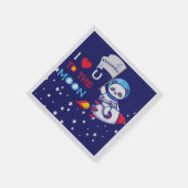 かわいいパンダがロケット船の子どもたちパーソナライズされた スタンダードカクテルナプキン (角)