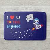 かわいいパンダがロケット船の子どもたちパーソナライズされた バスマット