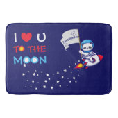 かわいいパンダがロケット船の子どもたちパーソナライズされた バスマット (正面)