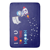 かわいいパンダがロケット船の子どもたちパーソナライズされた バスマット (正面縦)