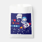 かわいいパンダがロケット船の子どもたちパーソナライズされた フェイバーバッグ (正面)