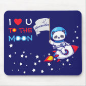 かわいいパンダがロケット船の子どもたちパーソナライズされた マウスパッド (正面)