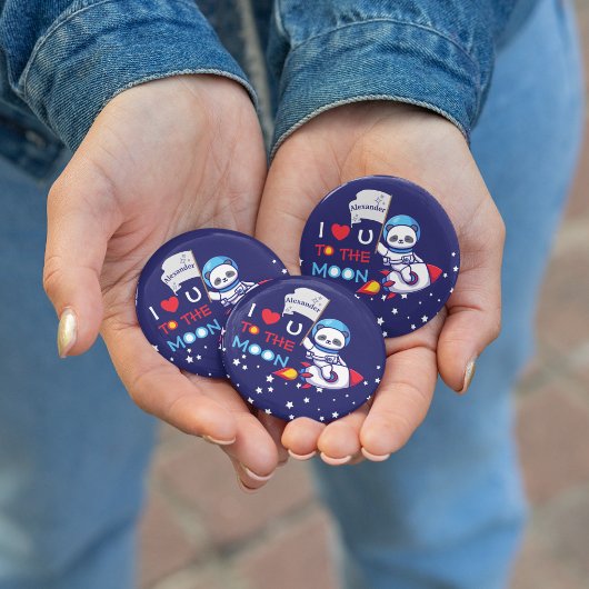 かわいいパンダがロケット船の子どもたちパーソナライズされた 缶バッジ