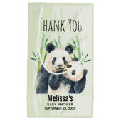 かわいいパンダが可愛い水彩赤ちゃんシャワー スモールペーパーバッグ (正面)