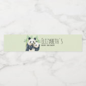 かわいいパンダが可愛い水彩赤ちゃんシャワー ペットボトルラベル (シングルラベル)